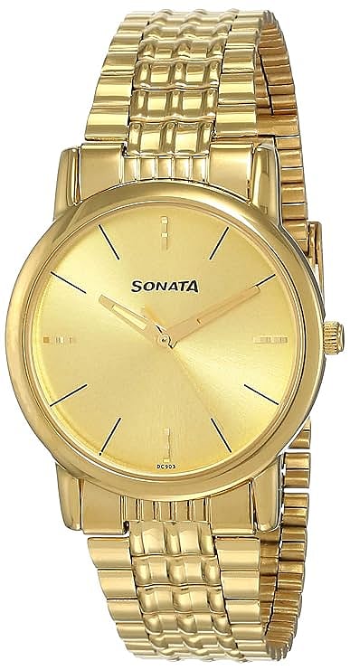 Sonata Analog Gold Dial Men's Watch
